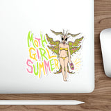 Moth Girl Summer Die-Cut Sticker