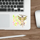 Moth Girl Summer Die-Cut Sticker